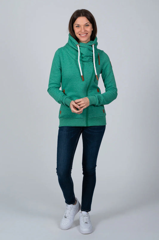 WANAKOME HESTIA FULL ZIP SWEATSHIRT - DUCKEGG GREEN