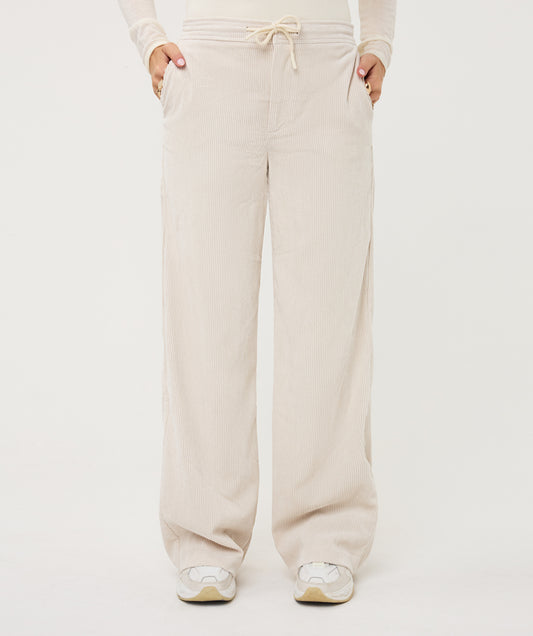 ESQUALO RIB CORD TROUSER - VANILLA - Vi-Leen's Fashions