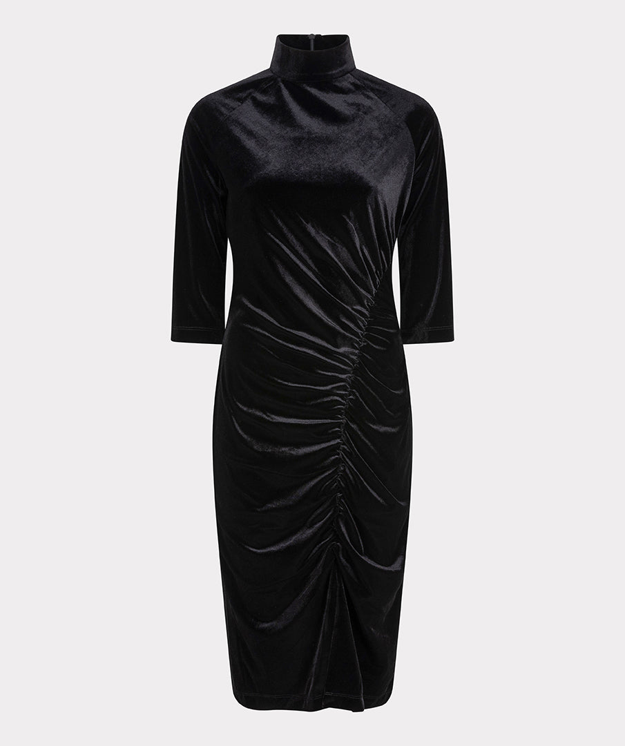 ESQUALO VELOUR BLACK DRESS - Vi-Leen's Fashions
