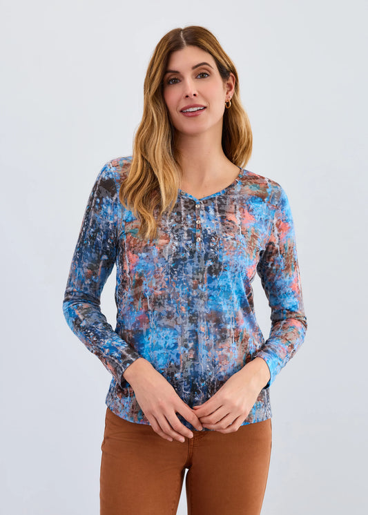 FDJ LONG SLEEVE PRINT TOP