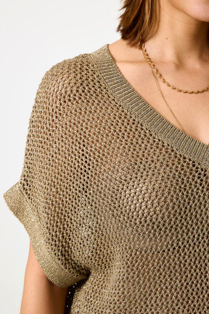 GARCIA RAGLAN SLEEVE OPEN KNIT SWEATER - OLIVE/GOLD