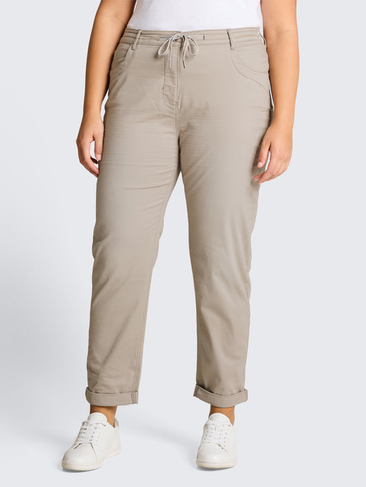 TOM TAILOR SLIM LEG PANT - SOFT TAUPE - Vi-Leen's Fashions