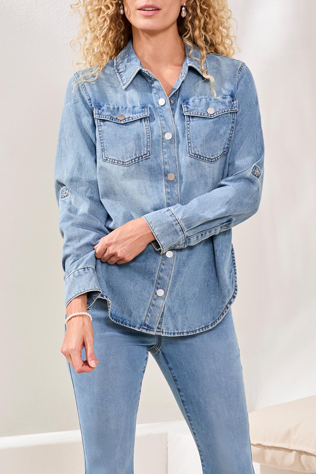 TRIBAL CLASSIC DENIM SHIRT - OCEAN WASH