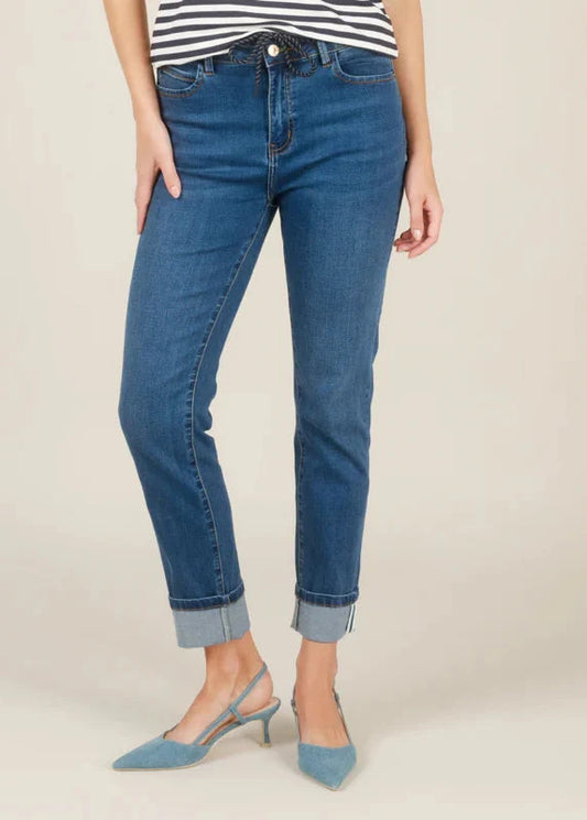 YEST RIMA SLIM FIT JEAN - STONE WASH BLUE - Vi-Leen's Fashions