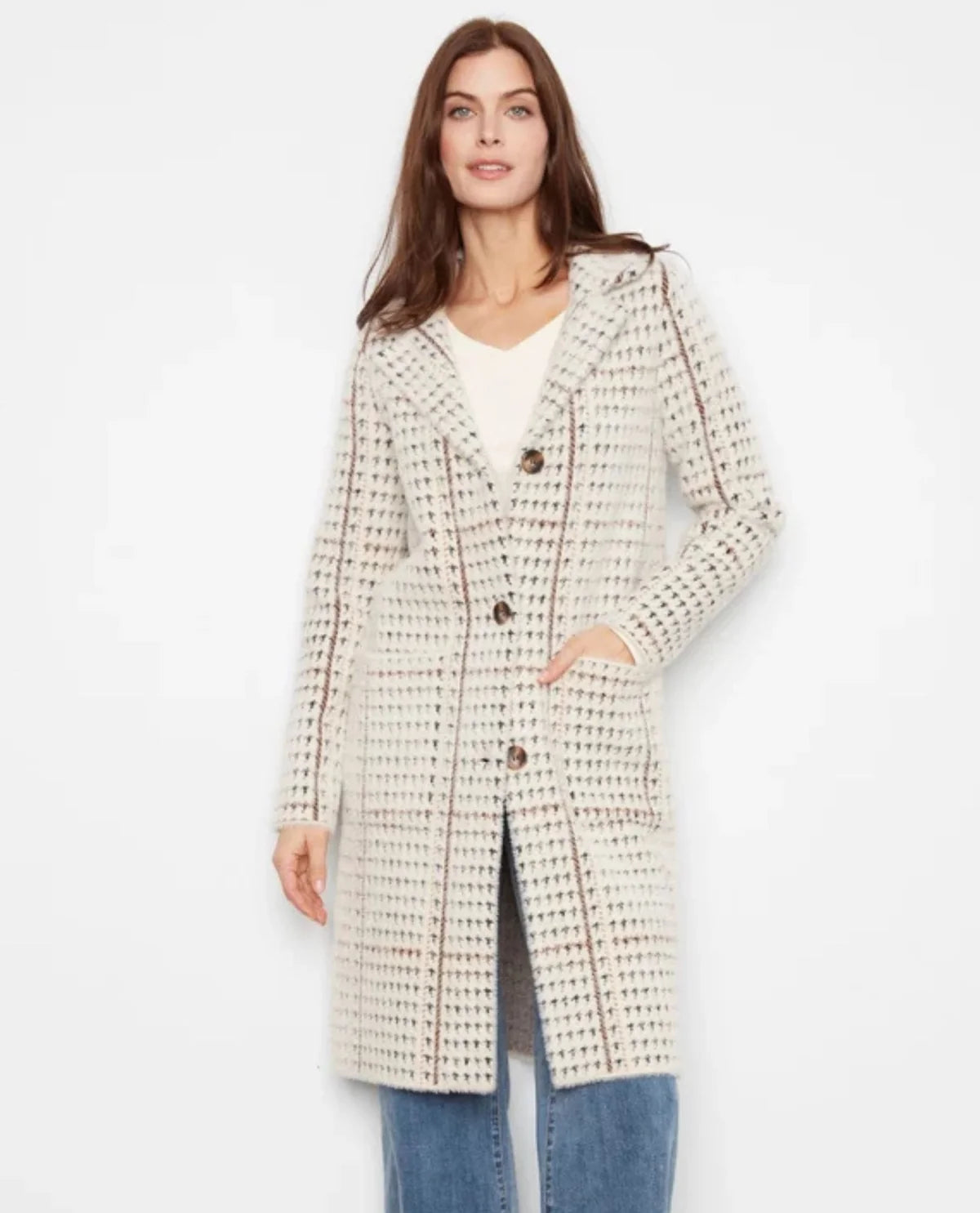CHARLIE B KNIT COATIGAN WITH PATCH POCKETS - ABERDEEN - Vi-Leen's Fashions