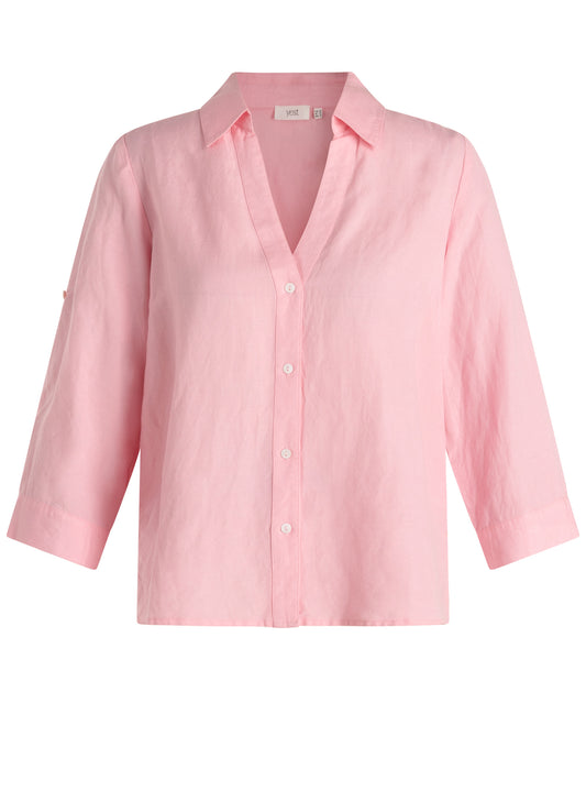 YEST MIETTA LINEN BLOUSE - BRIGHT PINK - Vi-Leen's Fashions