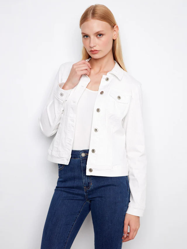 CHARLIE B DENIM JACKET - WHITE - Vi-Leen's Fashions