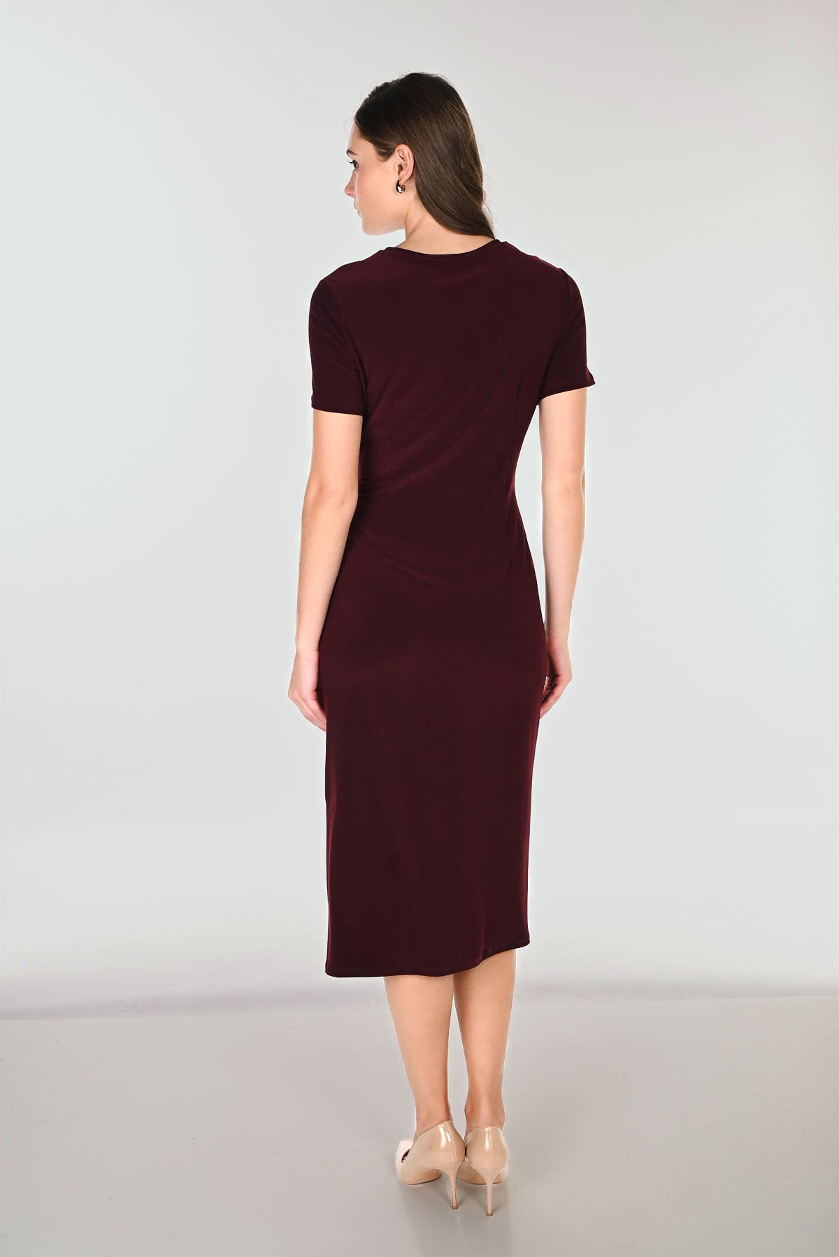 FRANK LYMAN MIDI LENGTH DRESS - BLACK CHERRY