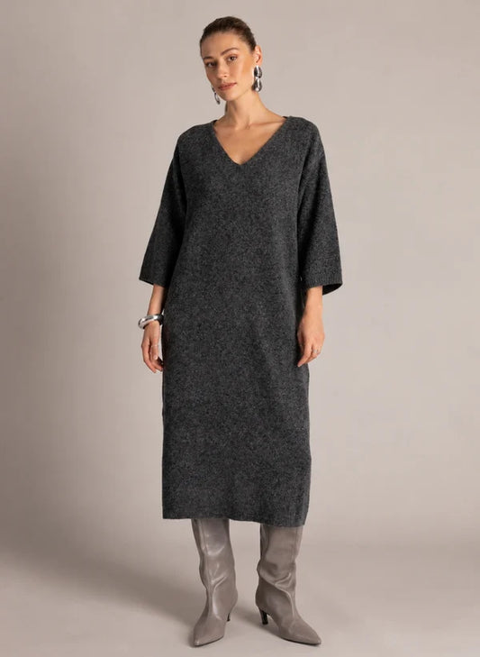 YEST URISTA SWEATER DRESS - DARK GREY - Vi-Leen's Fashions