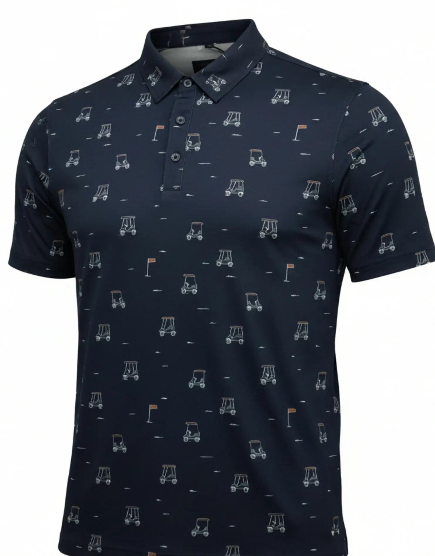 MEN'S POINT ZERO GOLF PRINT POLO - NAVY MIX - Vi-Leen's Fashions