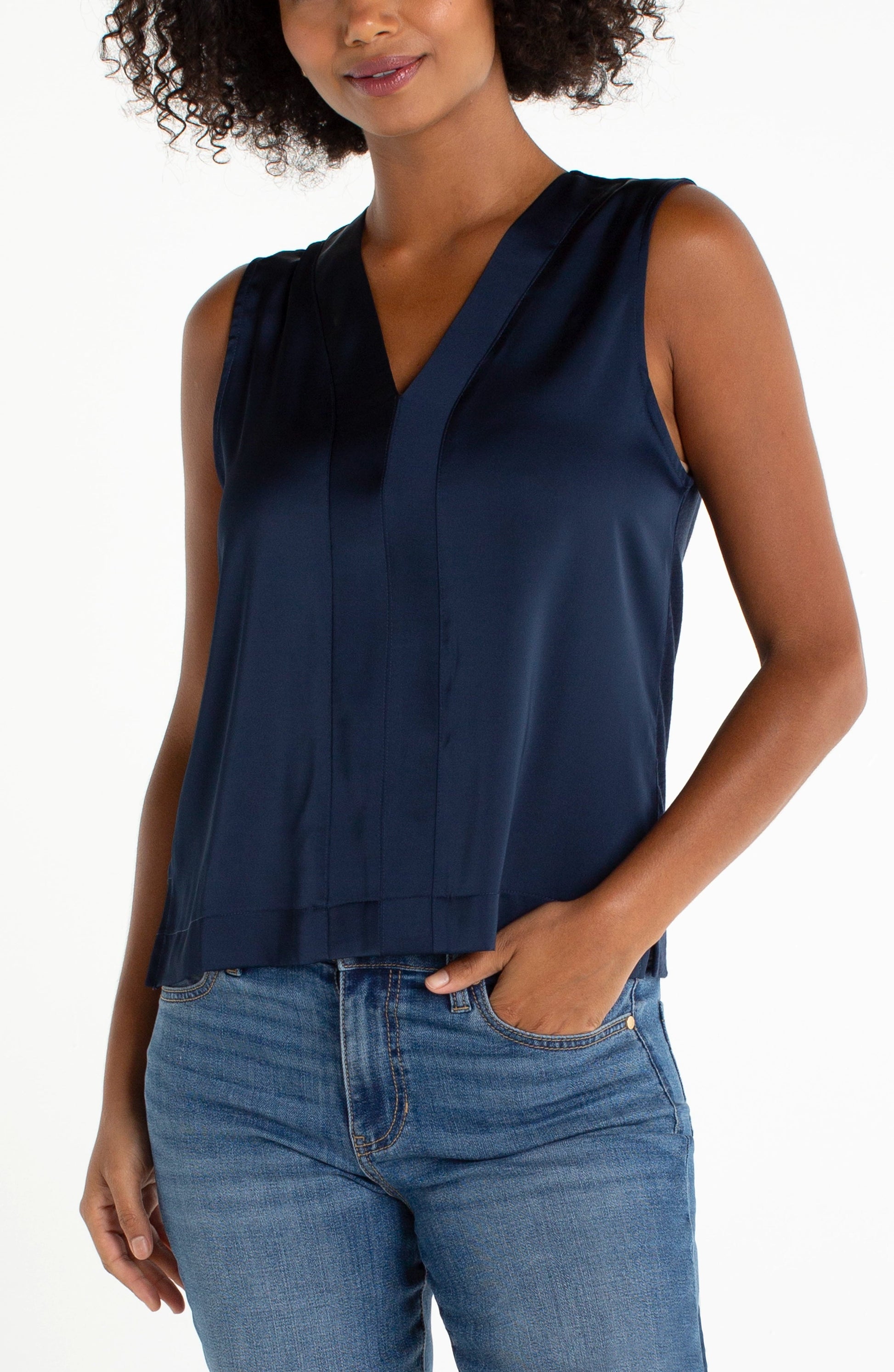 LIVERPOOL SLEEVELESS TOP - DARK NAVY - Vi-Leen's Fashions