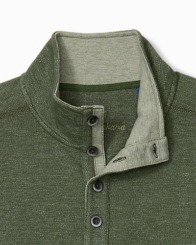TOMMY BAHAMA CASCADE BUTTON MOCK PULLOVER - TAPENADE - Vi-Leen's Fashions