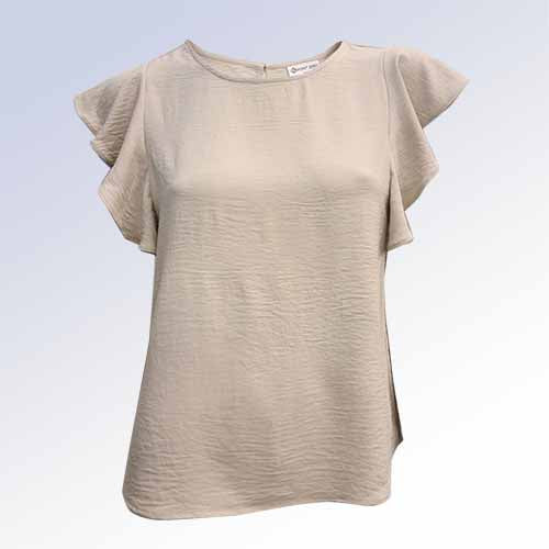 POINT ZERO WHEAT RUFFLE BLOUSE