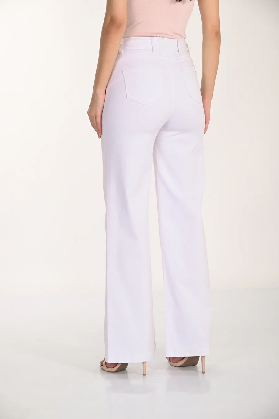 FRANK LYMAN WIDE LEG DENIM PANT - OFF WHITE