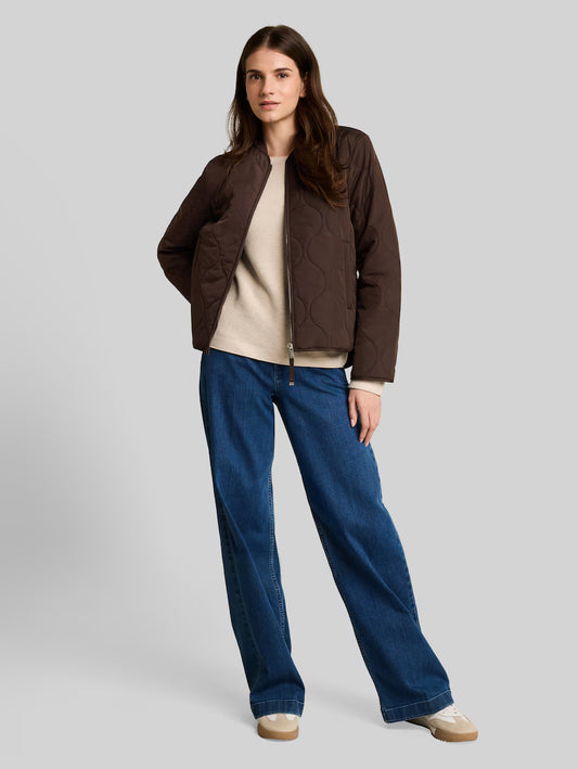 TOM TAILOR QUILTED BOMBER JACKET - JAVA BROWN