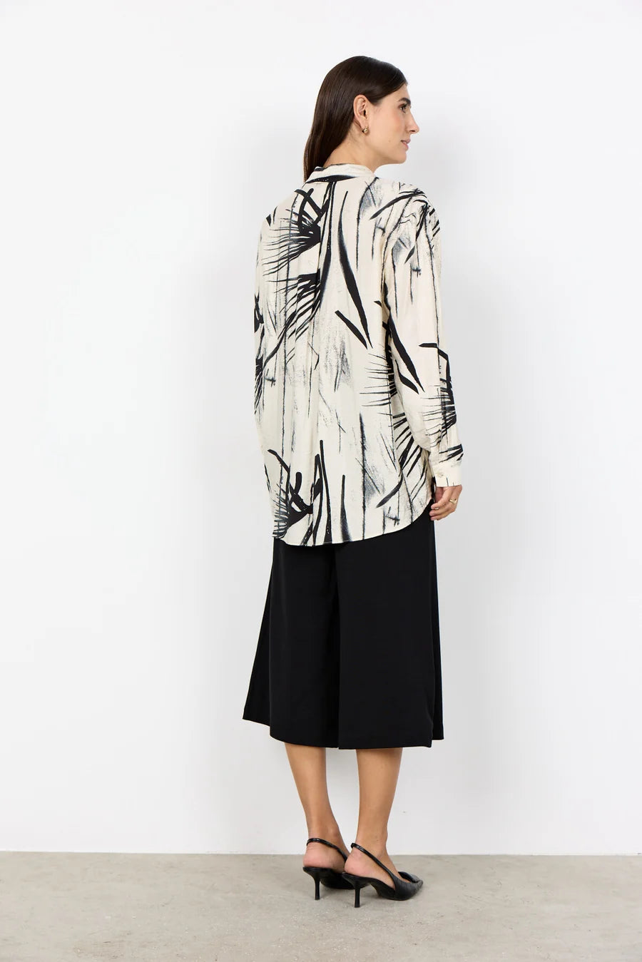 SOYACONCEPT GOPI PRINT BLOUSE - BLACK/CREAM