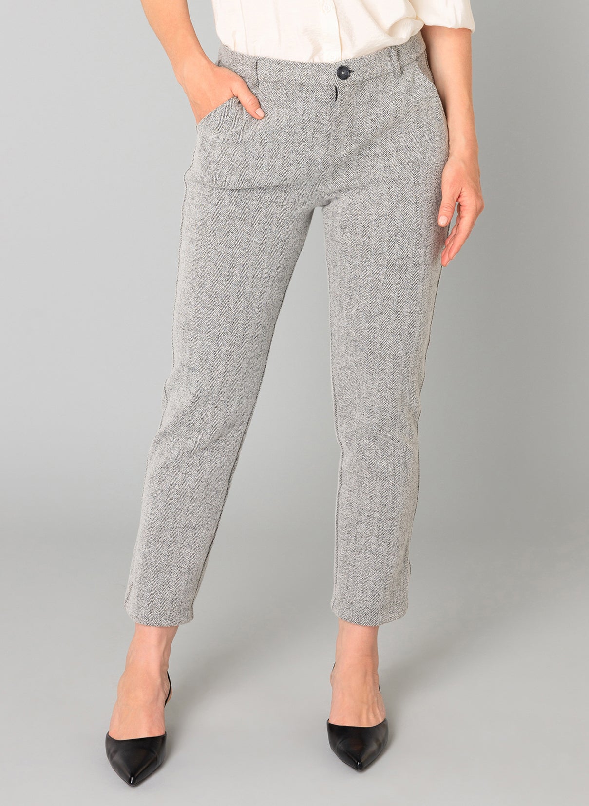 YEST BERTILLE PANT - SILVER GREY