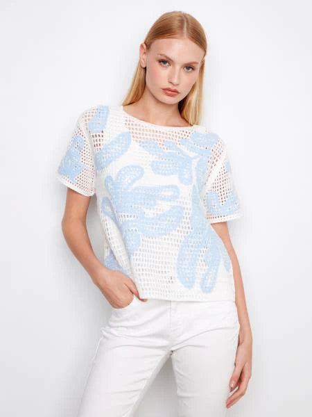 CHARLIE B CROCHET LEAF PULLOVER - Vi-Leen's Fashions