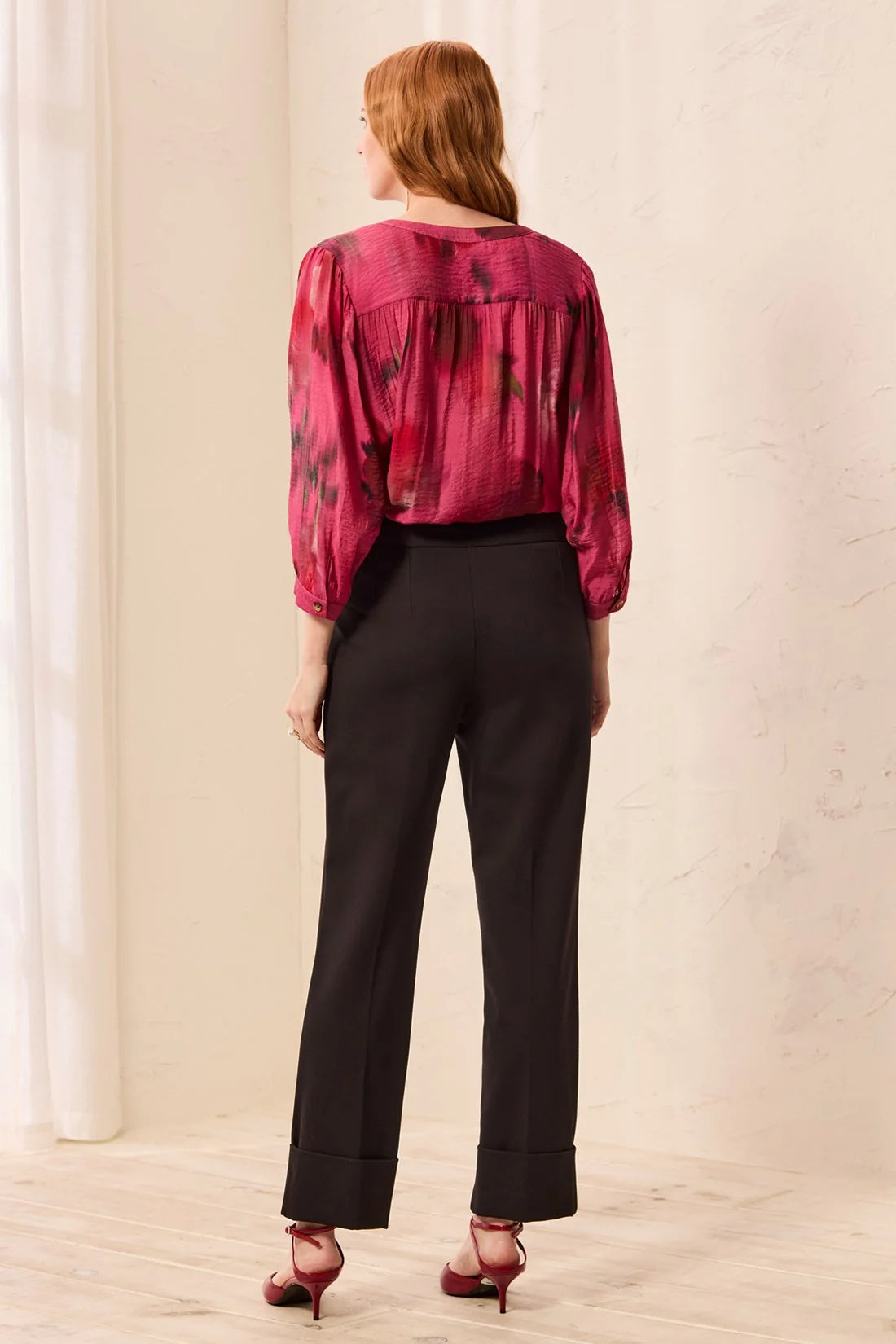 TRIBAL FLATTEN IT PULL ON ANKLE PANT WITH CUFF - BLACK