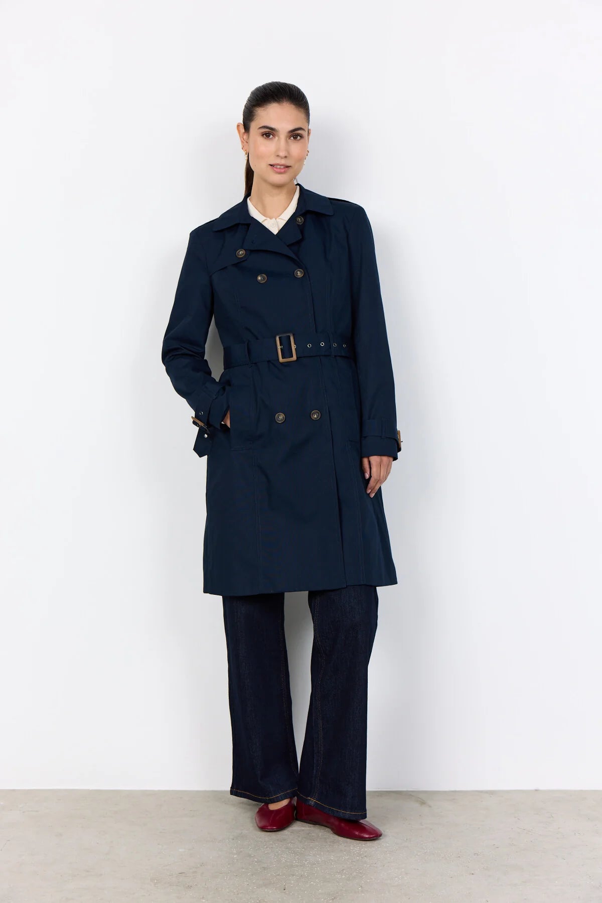 SOYACONCEPT LORA TRENCH COAT - NAVY - Vi-Leen's Fashions