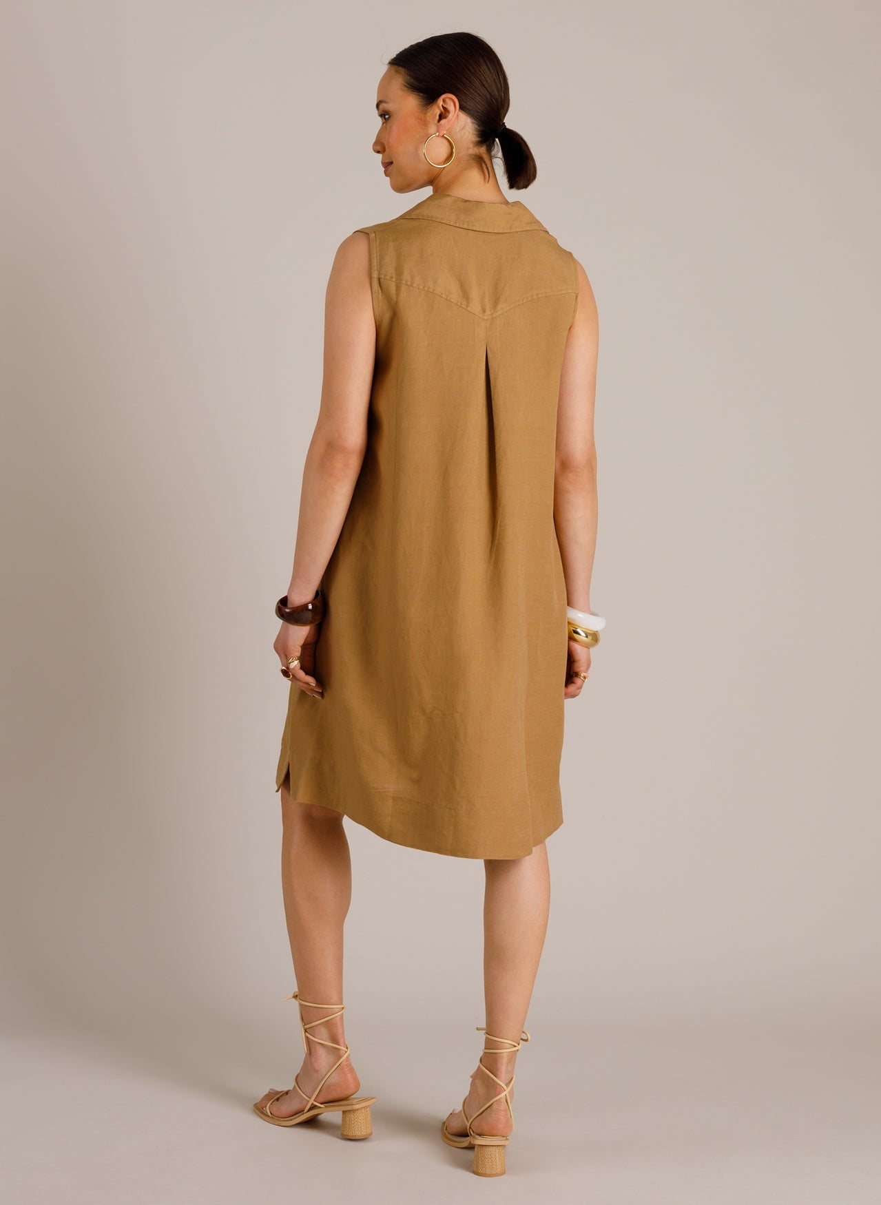 YEST METTE LINEN DRESS - TAUPE - Vi-Leen's Fashions