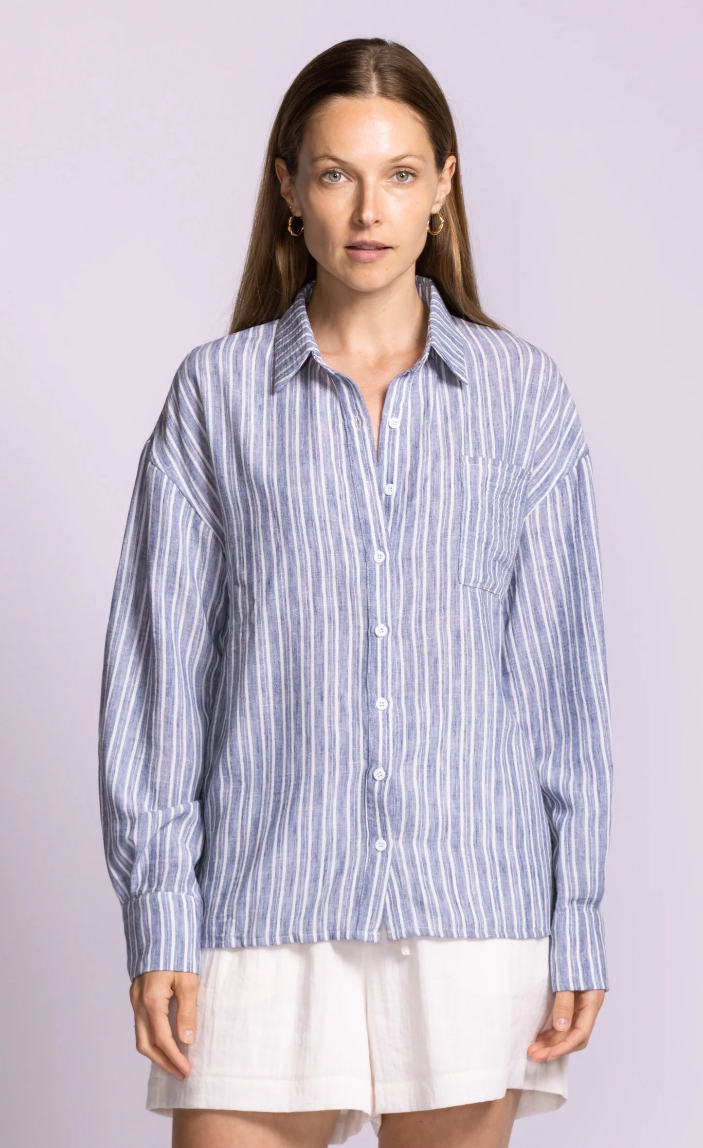 PINK MARTINI NIKKIE BLOUSE - BLUE - Vi-Leen's Fashions