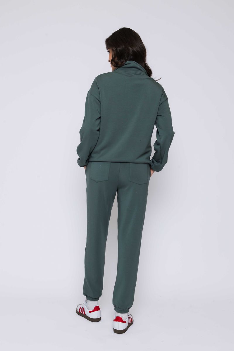 ORB EVERLY LUX FLEECE HALF ZIP PULLOVER - THYME