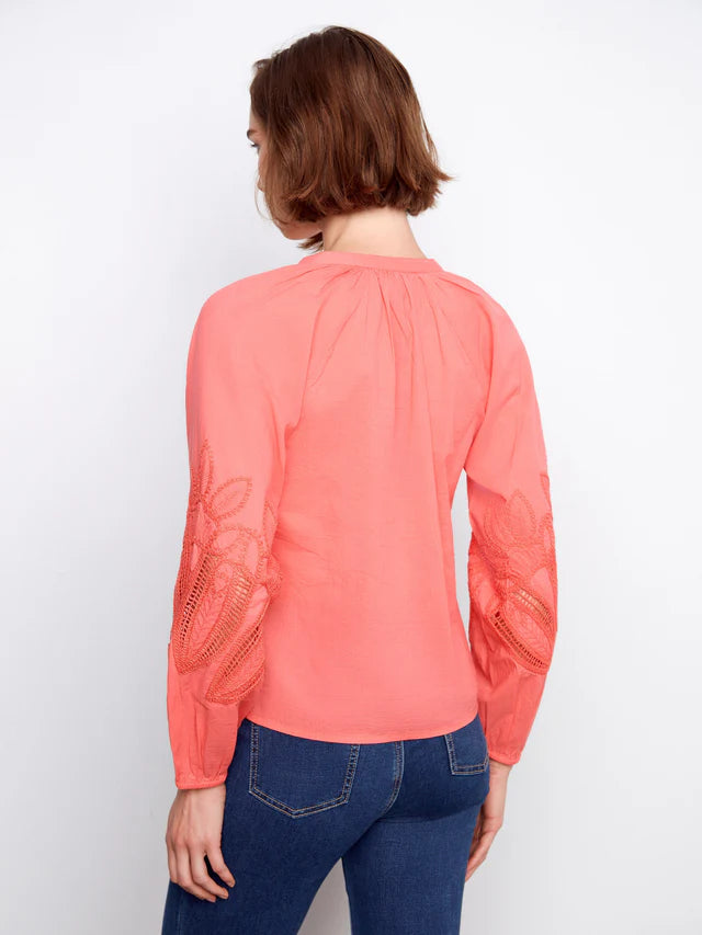 CHARLIE B RAGLAN SLEEVE TOP - SORBET - Vi-Leen's Fashions