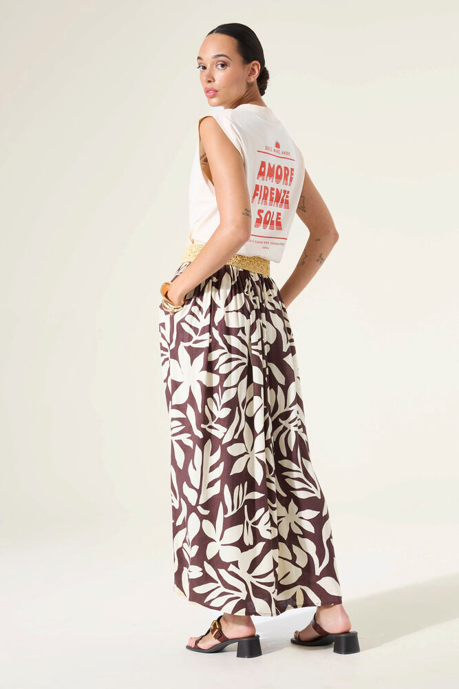GARCIA PRINT SKIRT - EARTH BROWN - Vi-Leen's Fashions
