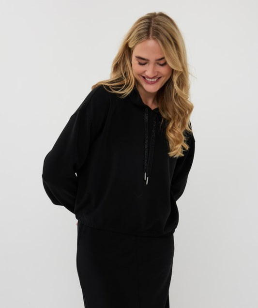 ESQUALO MODAL HOODIE - BLACK