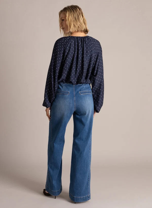 YEST SIBELIA BLOUSE - DARK BLUE