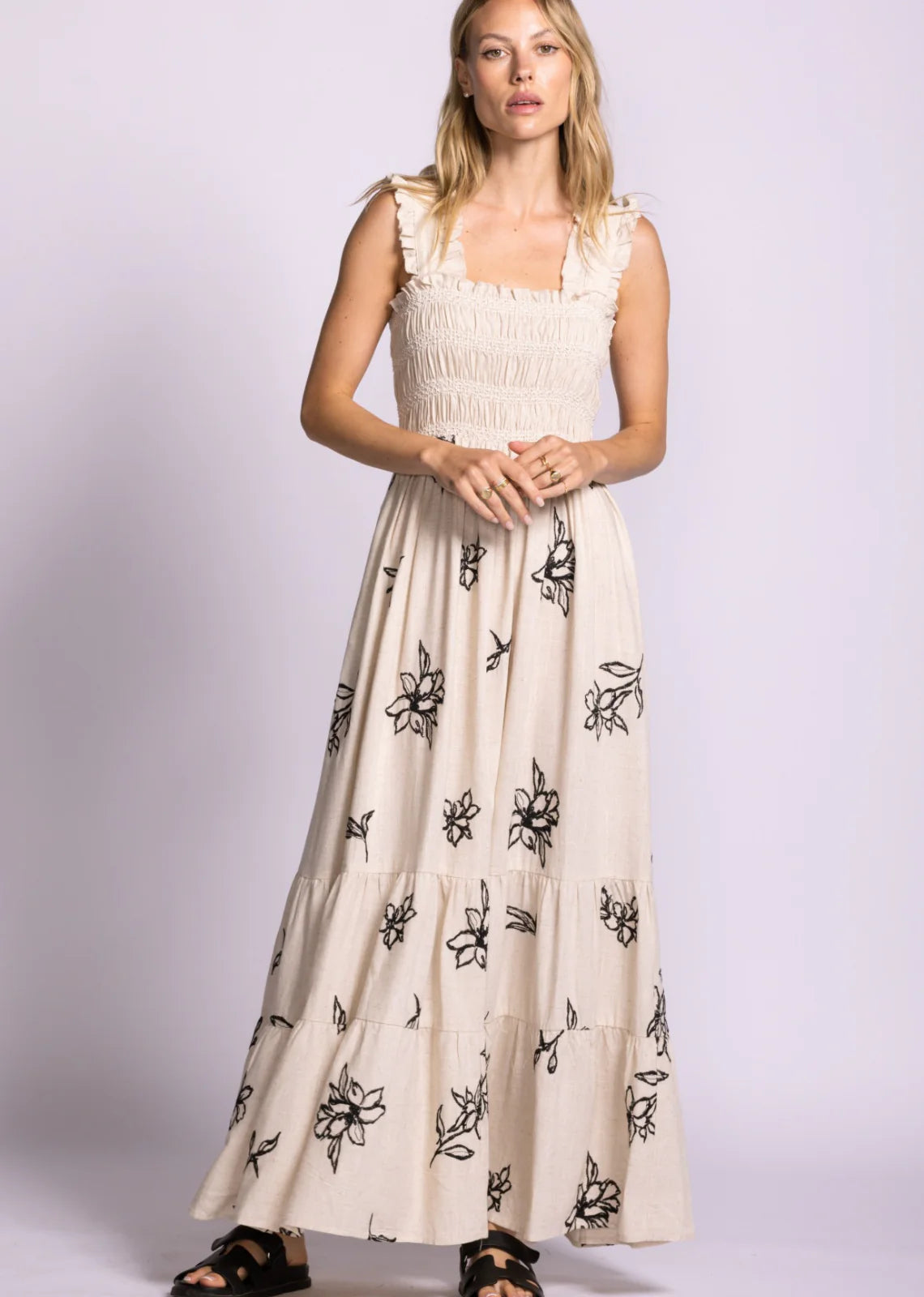 PINK MARTINI MARGATE DRESS - BEIGE - Vi-Leen's Fashions