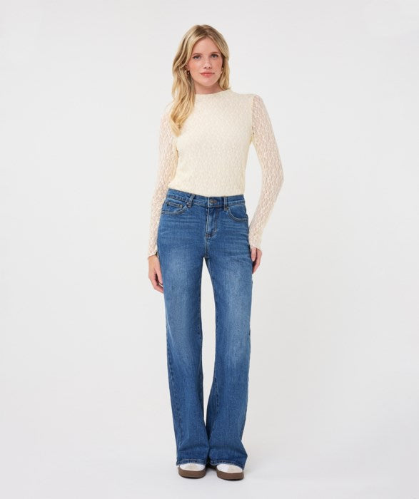 ESQUALO WIDE LEG DENIM - BLUE