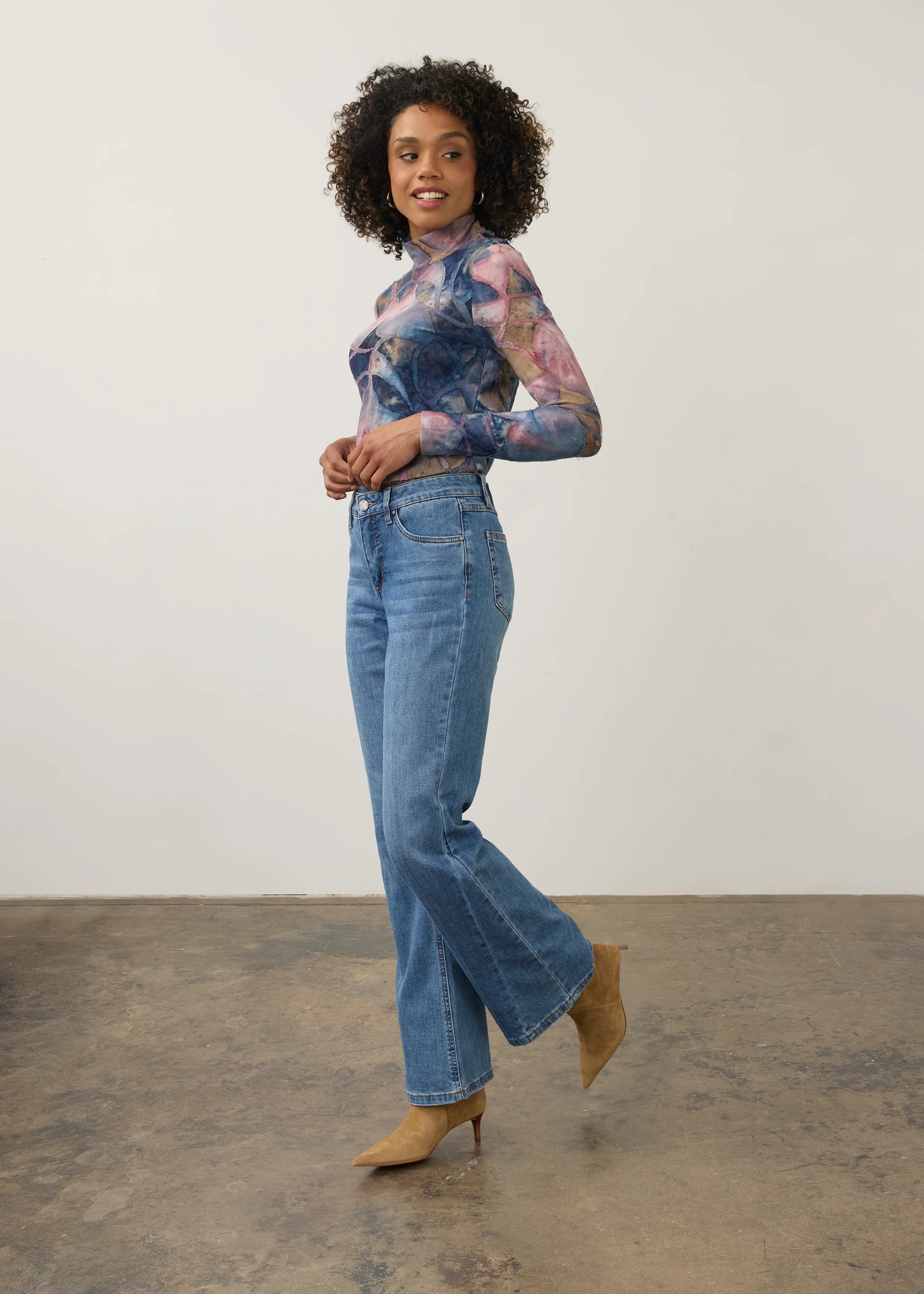 FDJ OLIVIA BOOTLEG JEAN - MED WASH