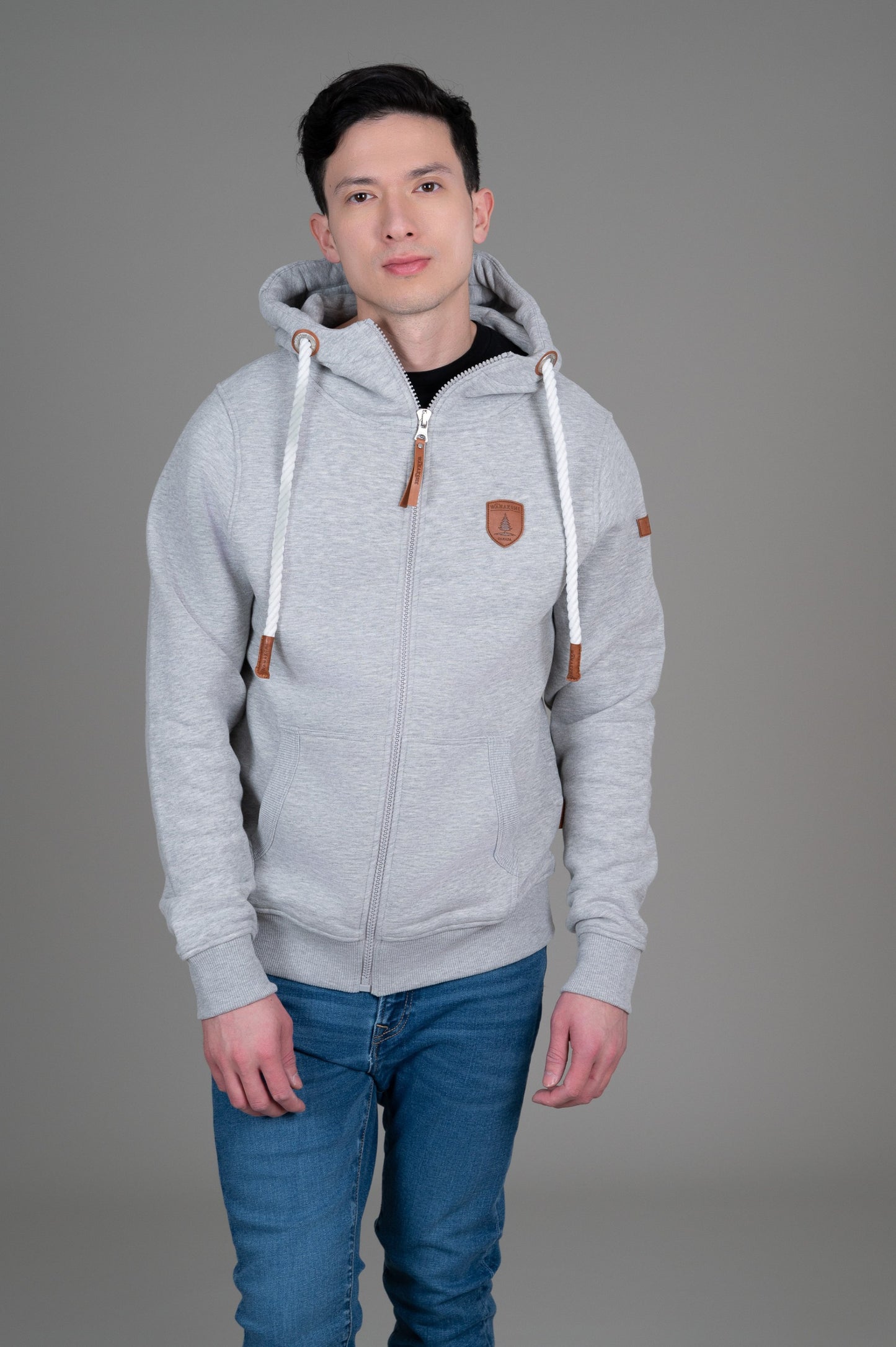WANAKOME MEN'S ZEUS FULL ZIP HOODIE - HEATHER GREY - Vi-Leen's Fashions