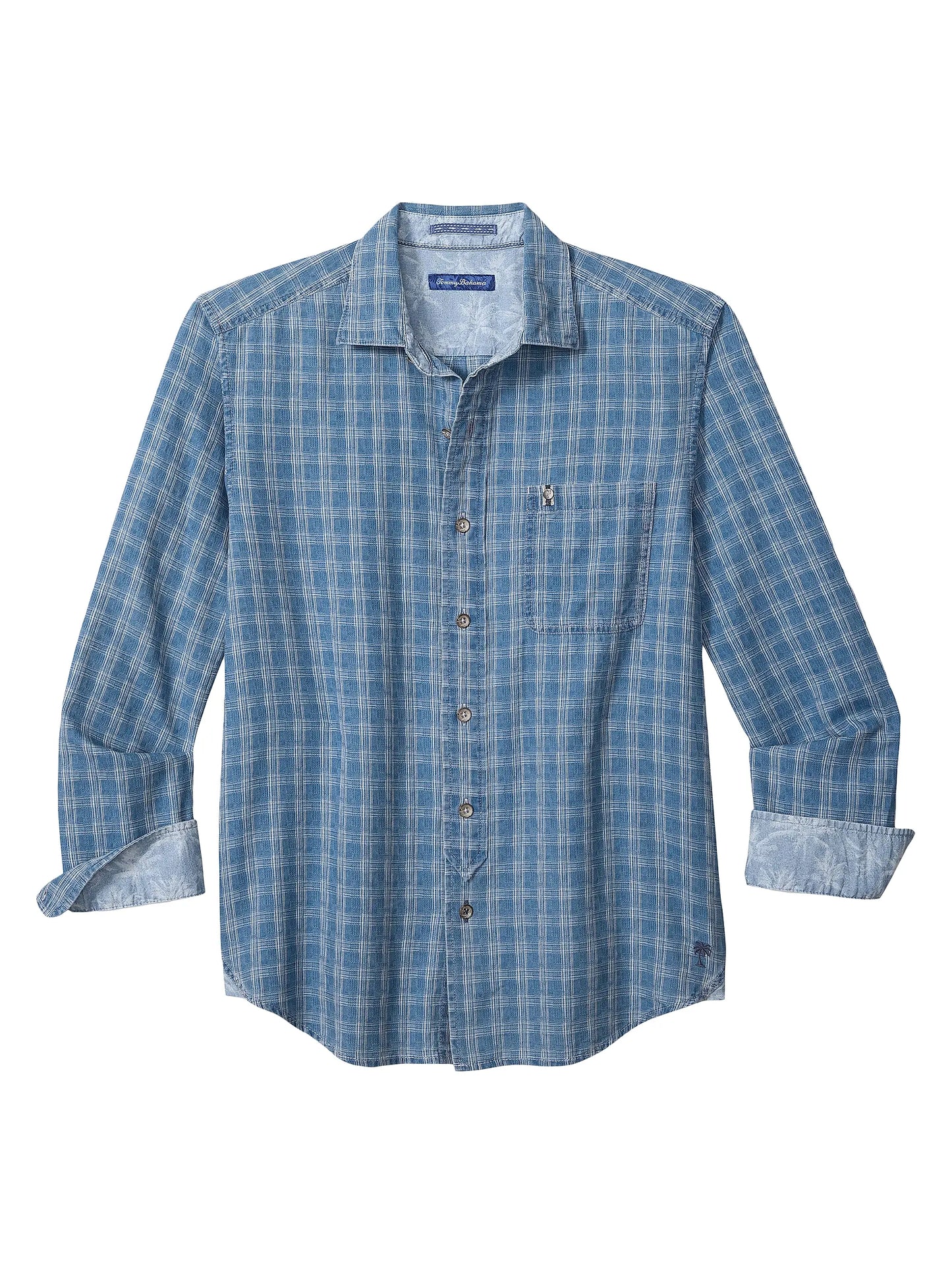 MEN'S TOMMY BAHAMA LOPEZ ISLAND CHECK SHIRT - INDIGO