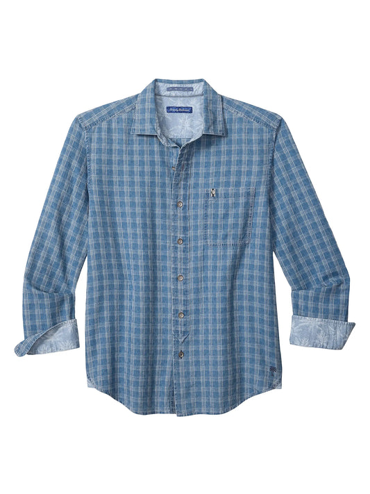 MEN'S TOMMY BAHAMA LOPEZ ISLAND CHECK SHIRT - INDIGO