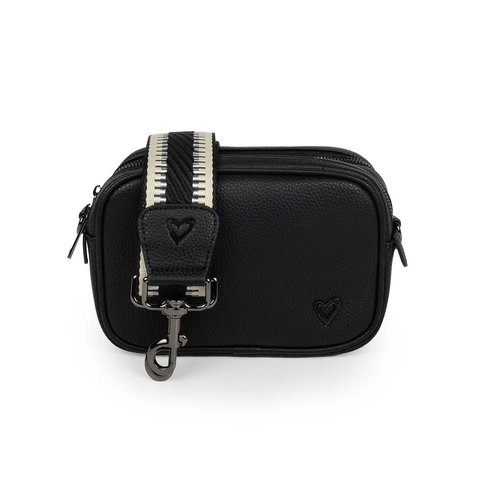 DURHAM VEGAN LEATHER CROSSBODY - BLACK