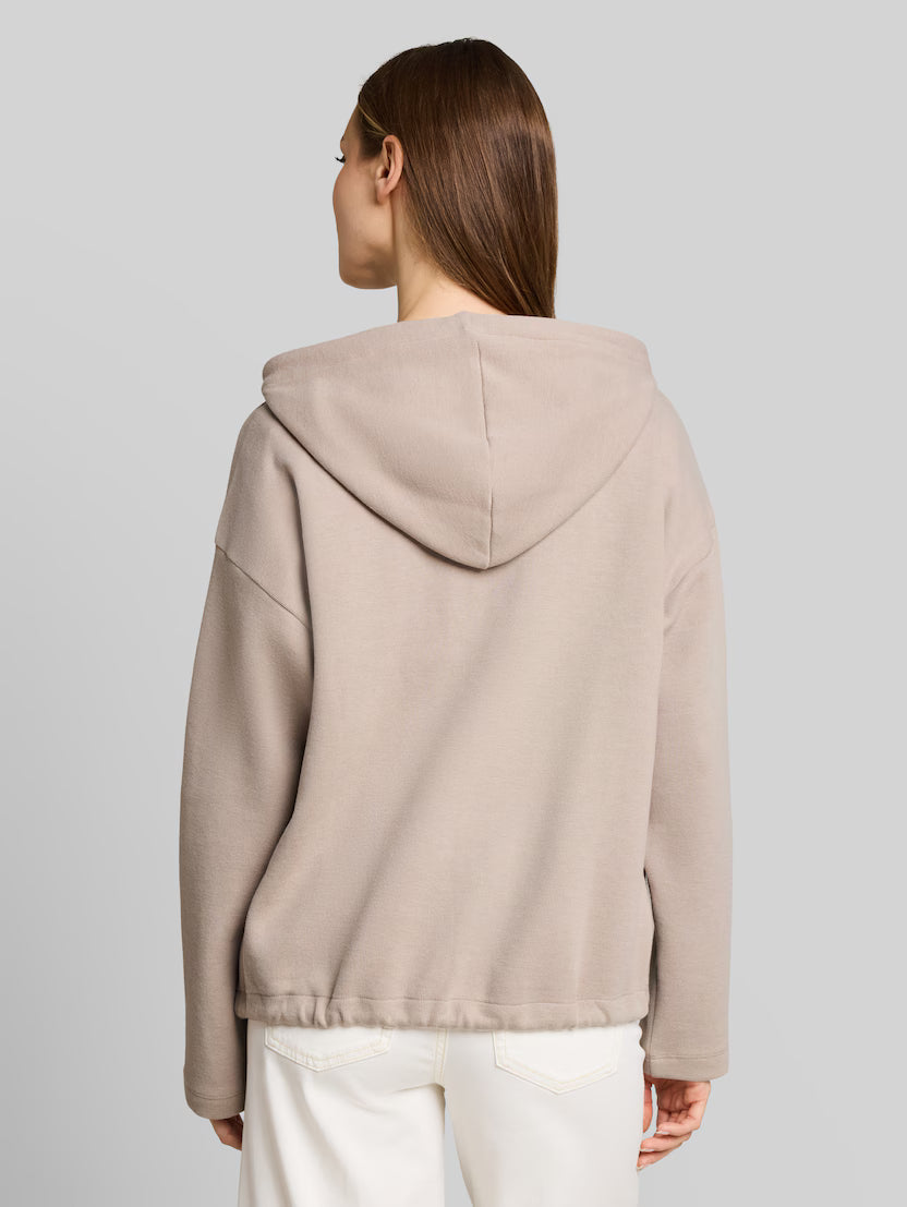 TOM TAILOR COZY HOODIE SWEATSHIRT - BEIGE MELANGE - Vi-Leen's Fashions