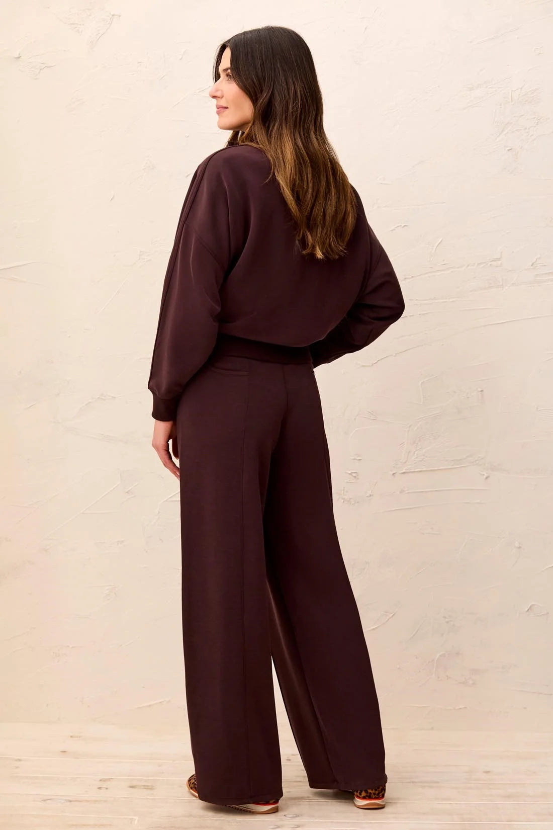 TRIBAL SOFT MODAL WIDE LEG PANT - SADDLE BROWN