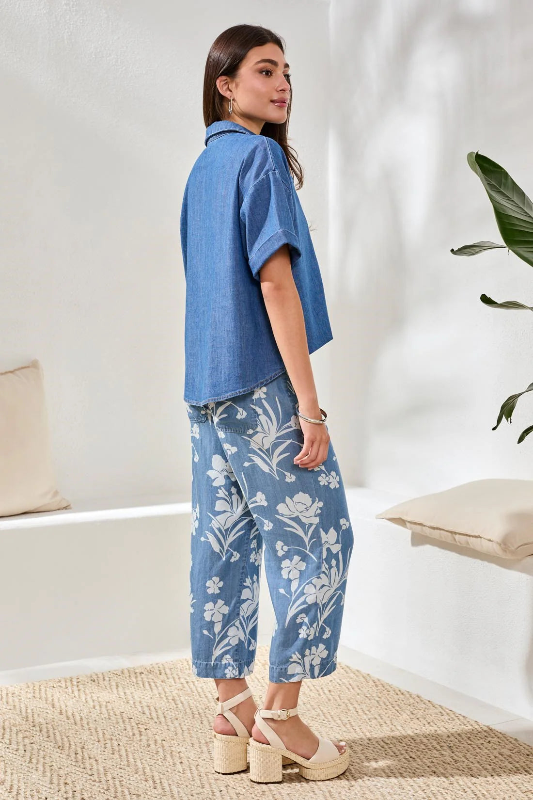 TRIBAL POPOVER DENIM SHIRT - FJORD BLUE