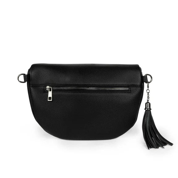 KIMBERLEY VEGAN LEATHER CROSSBODY - BLACK