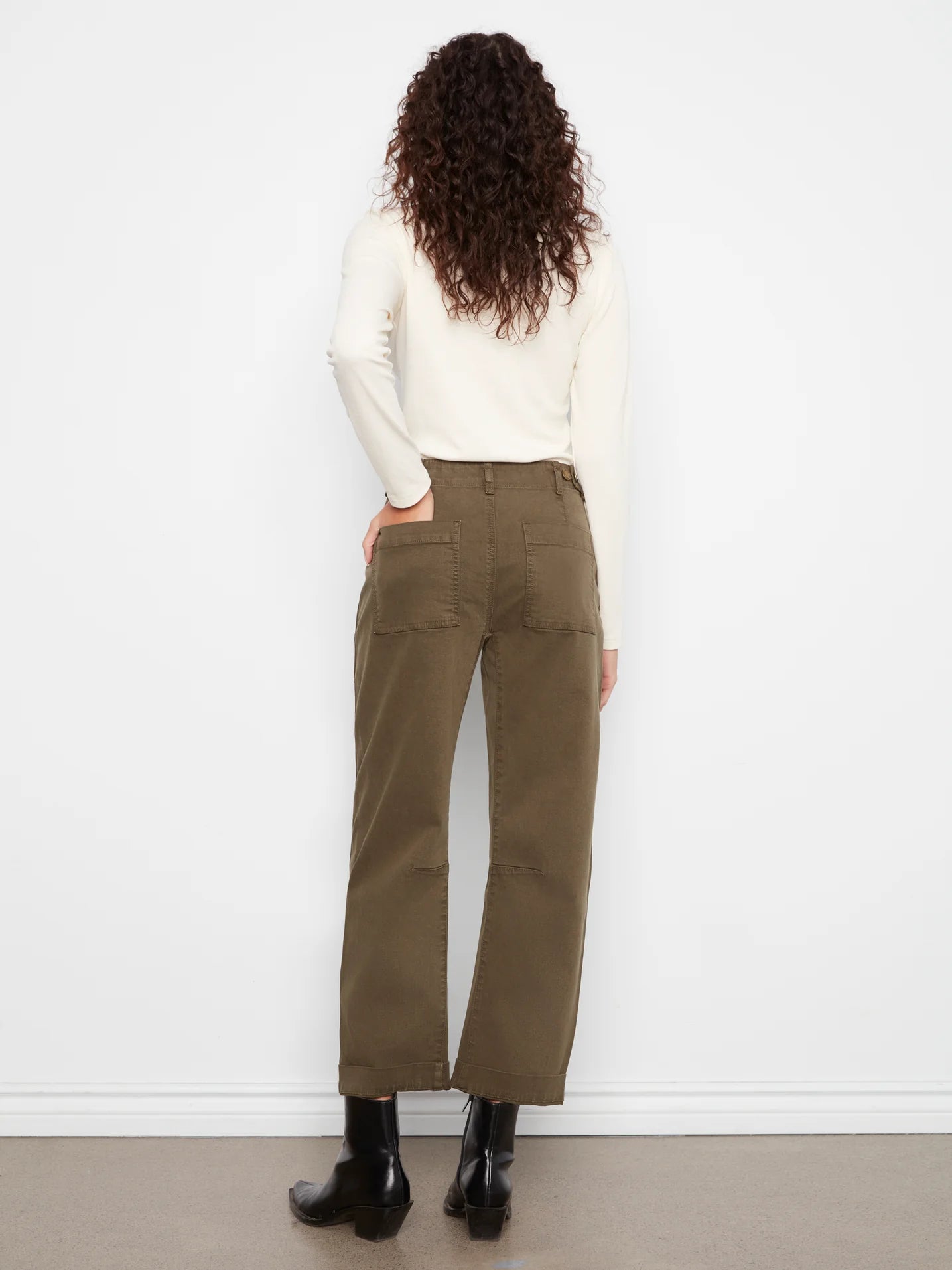 CHARLIE B TWILL BARREL LEG PANT - OLIVE - Vi-Leen's Fashions