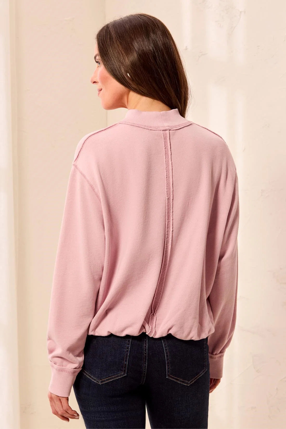 TRIBAL DYED BUBBLE SWEATSHIRT - PINK FROST