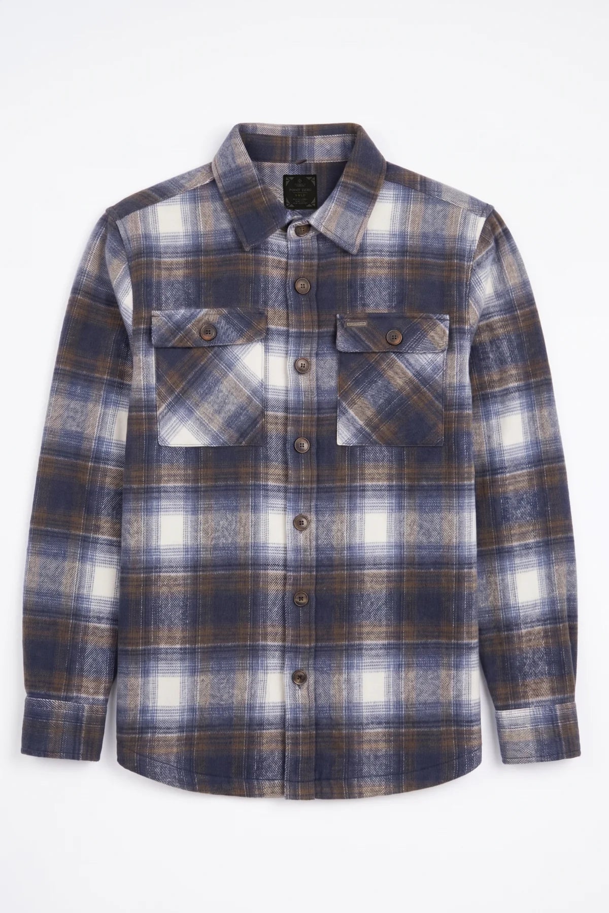 MEN'S POINT ZERO BRUSHED FLANNEL OVER SHIRT - NAVY