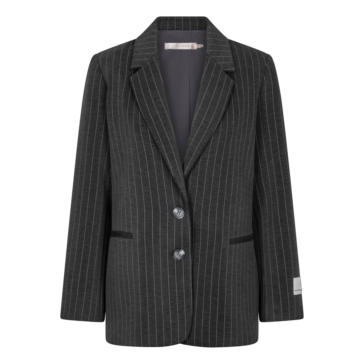 ESQUALO BLAZER SOFT MODAL STRIPE - CHARCOAL - Vi-Leen's Fashions