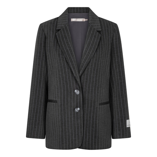 ESQUALO BLAZER SOFT MODAL STRIPE - CHARCOAL - Vi-Leen's Fashions