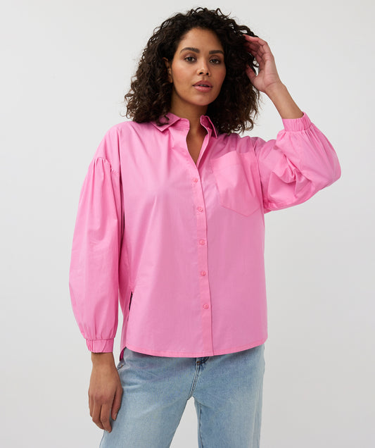 ESQUALO OVERSIZED POPLIN BLOUSE - ROSE