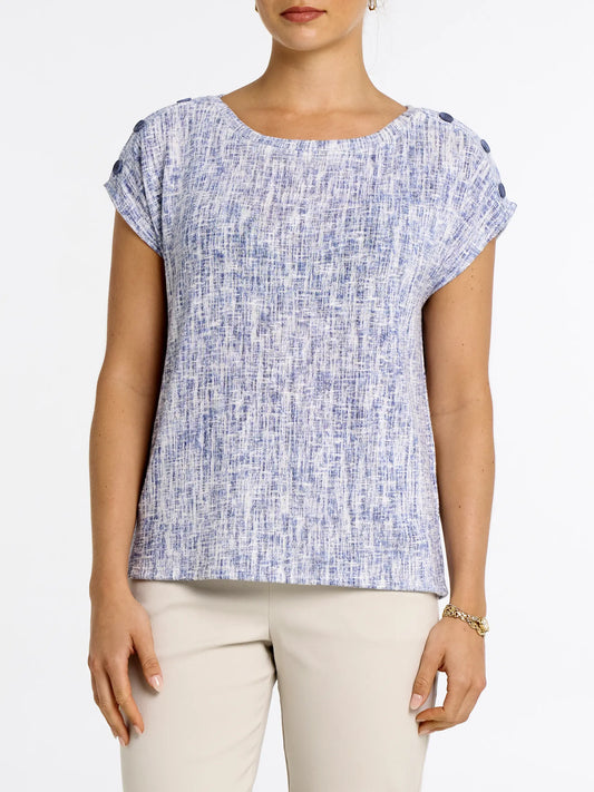 DEVIA DENIM BLUE TOP - Vi-Leen's Fashions