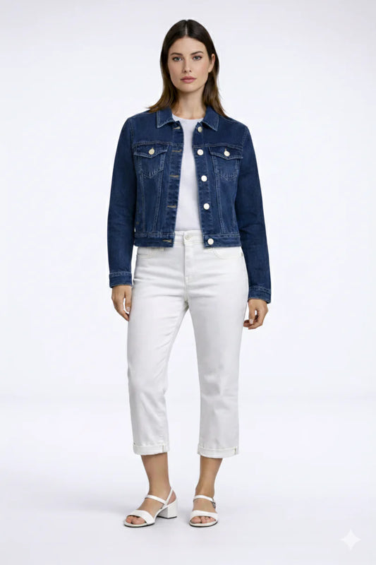 CARRELI PREMIUM DENIM JACKET - DARK DENIM - Vi-Leen's Fashions